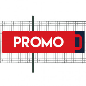 Banderole Prête à imprimer "Promo" (fixation oeillets) 80x300 cm - Modèle 1 MACAP