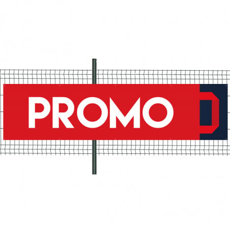 Banderole Prête à imprimer "Promo" (fixation oeillets) 100x400 cm - Modèle 1 MACAP