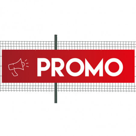 Banderole Prête à imprimer "Promo" (fixation oeillets) 100x400 cm - Modèle 2 MACAP