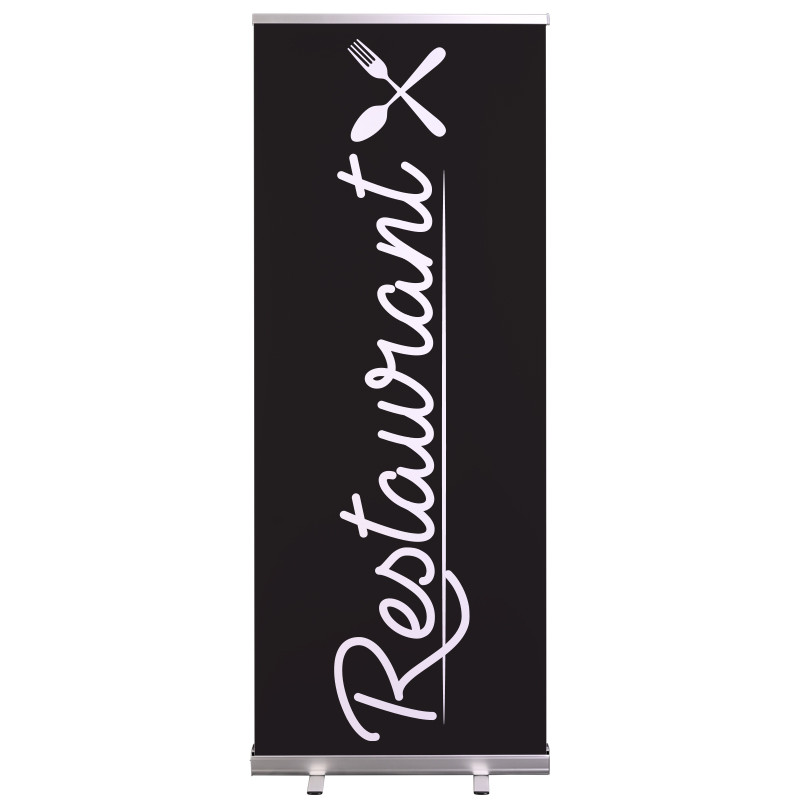 Roll-up Prêt à imprimer "Restaurant" (avec housse de transport) 80x200 cm - Modèle 1 MACAP