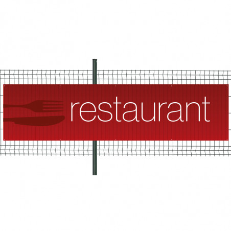 Banderole Prête à imprimer "Restaurant" (fixation oeillets) 100x400 cm - Modèle 3 MACAP