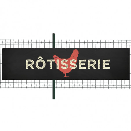 Banderole Prête à imprimer "Rôtisserie" (fixation oeillets) 100x400 cm - Modèle 2 MACAP