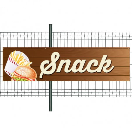 Banderole Prête à imprimer "Snack" (fixation oeillets) 80x300 cm - Modèle 1 MACAP
