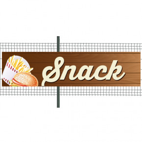 Banderole Prête à imprimer "Snack" (fixation oeillets) 100x400 cm - Modèle 1 MACAP