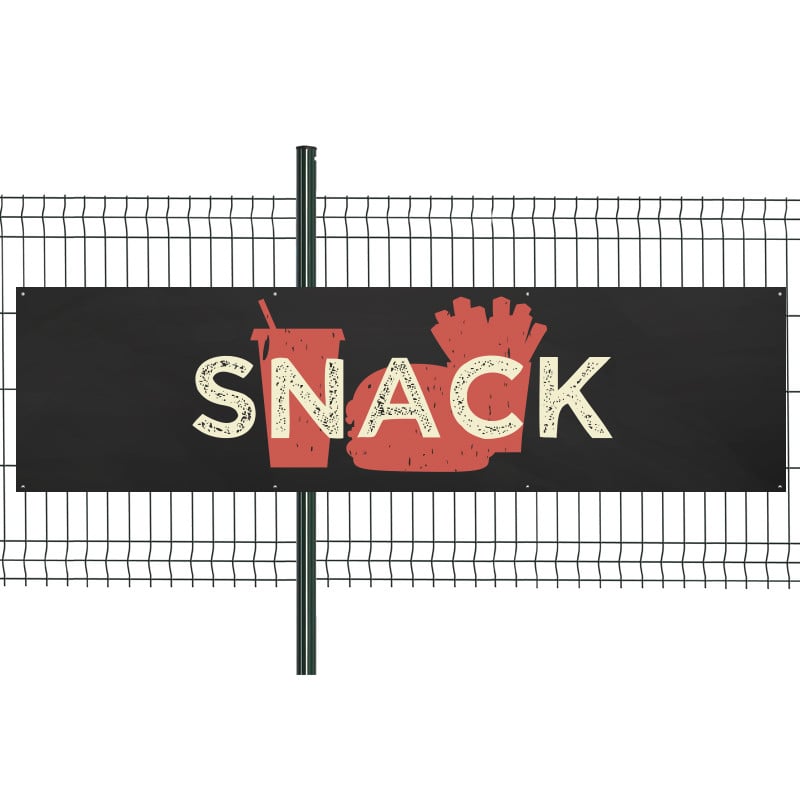 Banderole Prête à imprimer "Snack" (fixation oeillets) 80x300 cm - Modèle 2 MACAP