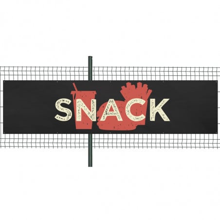 Banderole Prête à imprimer "Snack" (fixation oeillets) 100x400 cm - Modèle 2 MACAP