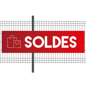 Banderole Prête à imprimer "Soldes" (fixation oeillets) 80x300 cm - Modèle 2 MACAP