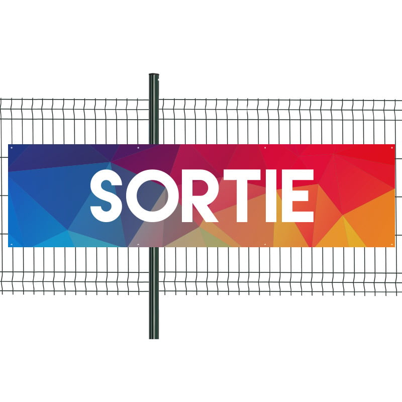 Banderole Prête à imprimer "Sortie" (fixation oeillets) 80x300 cm - Modèle 1 MACAP
