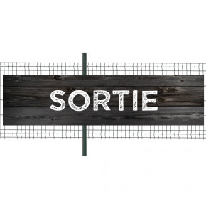 Banderole Prête à imprimer "Sortie" (fixation oeillets) 100x400 cm - Modèle 2 MACAP