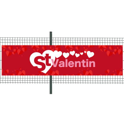 Banderole PVC Oeillets 100x400 cm PLV "St Valentin"- Modèle 1