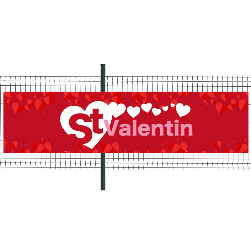 Banderole Prête à imprimer "St Valentin" (fixation oeillets) 100x400 cm - Modèle 1 MACAP
