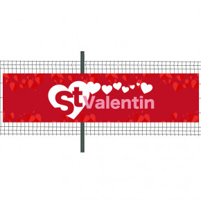 Banderole Prête à imprimer "St Valentin" (fixation oeillets) 100x400 cm - Modèle 1 MACAP