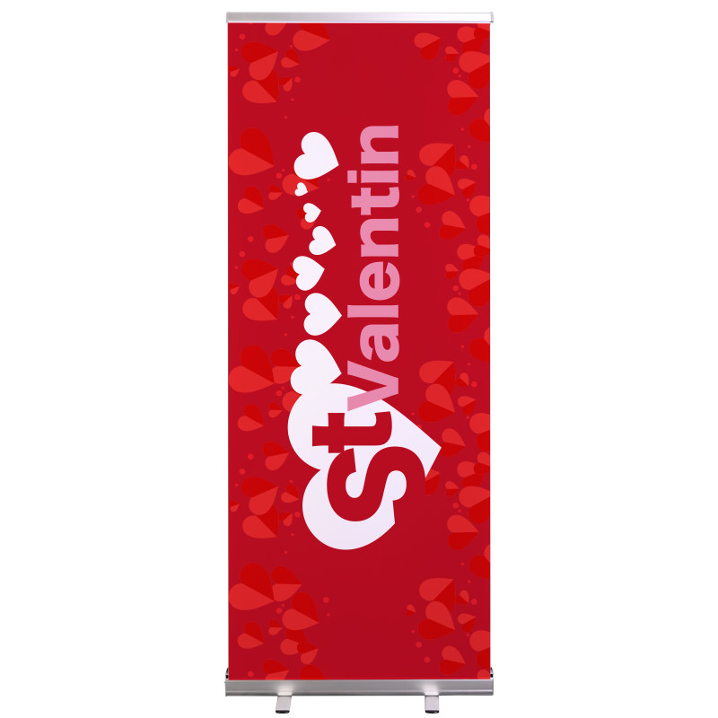 Roll-up Prêt à imprimer "St Valentin" (avec housse de transport) 80x200 cm - Modèle 1 MACAP