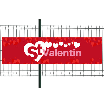 Banderole PVC Oeillets 80x300 cm PLV "St Valentin"- Modèle 1