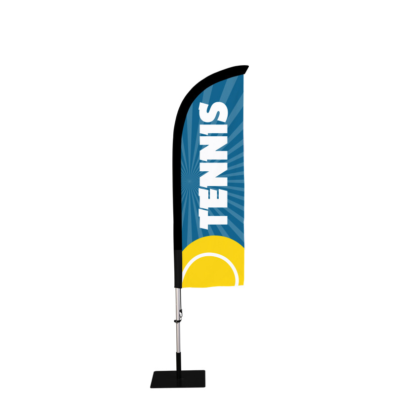 Beach flag Prêt à imprimer "Tennis" (kit avec platine carrée) 2,3 m - Modèle 2 MACAP