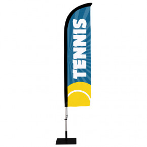 Beach flag Prêt à imprimer "Tennis" (kit avec platine carrée) 2,8 m - Modèle 2 MACAP