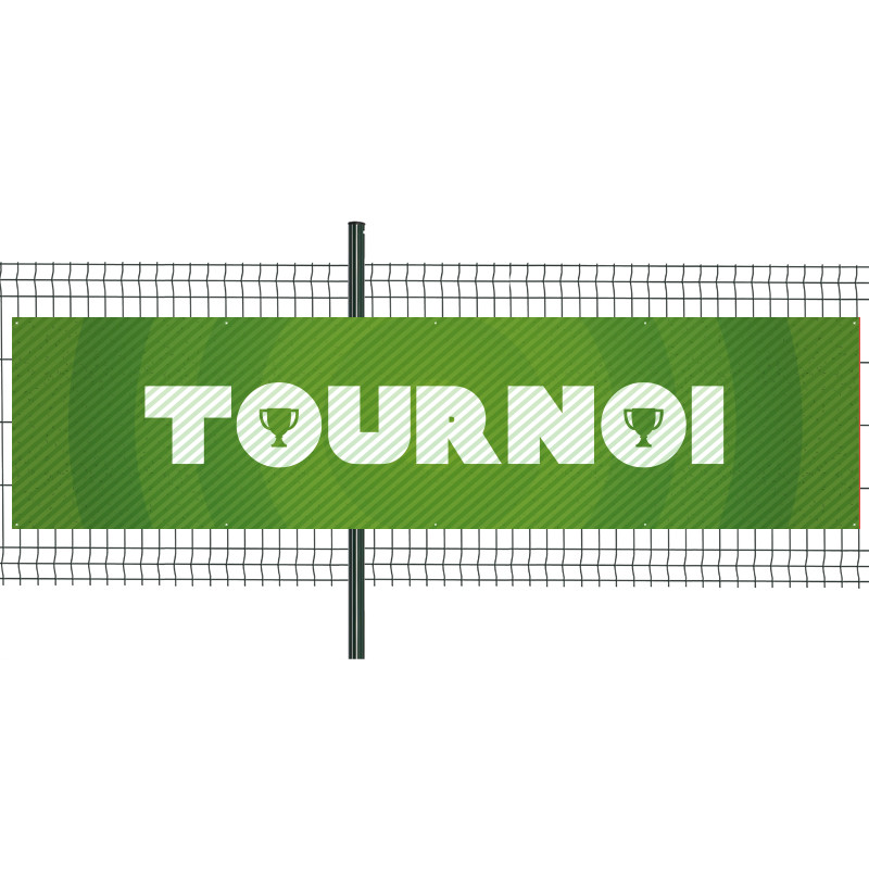 Banderole Prête à imprimer "Tournoi" (fixation oeillets) 100x400 cm - Modèle 1 MACAP
