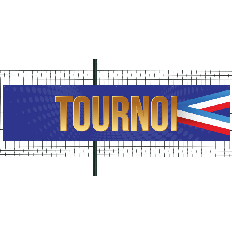 Banderole Prête à imprimer "Tournoi" (fixation oeillets) 100x400 cm - Modèle 2 MACAP