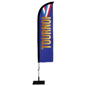 Beach flag Prêt à imprimer "Tournoi" (kit avec platine carrée) 2,8 m - Modèle 2 MACAP