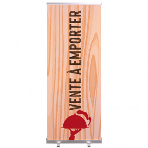 Roll-up Prêt à imprimer "Vente à emporter" (avec housse de transport) 80x200 cm - Modèle 1 MACAP