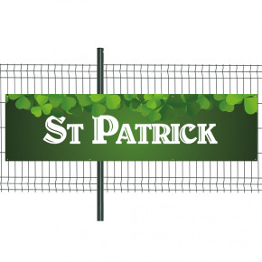 Banderole Prête à imprimer "Fête St Patrick" (fixation oeillets) 80x300 cm - Modèle 1 MACAP