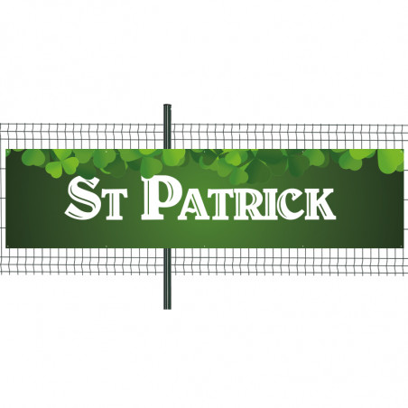 Banderole Prête à imprimer "Fête St Patrick" (fixation oeillets) 100x400 cm - Modèle 1 MACAP