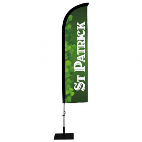 Beach flag Prêt à imprimer "Fête St Patrick" (kit avec platine carrée) 2,8 m - Modèle 1 MACAP