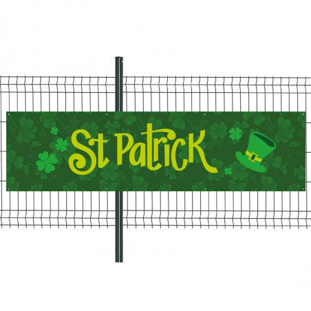 Banderole Prête à imprimer "Fête St Patrick" (fixation oeillets) 80x300 cm - Modèle 2 MACAP