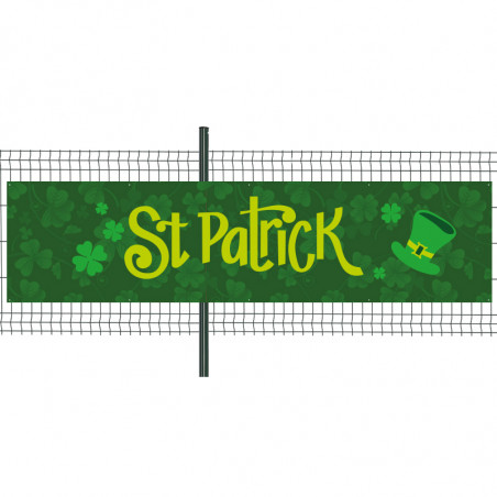 Banderole Prête à imprimer "Fête St Patrick" (fixation oeillets) 100x400 cm - Modèle 2 MACAP