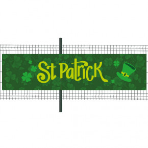 Banderole Prête à imprimer "Fête St Patrick" (fixation oeillets) 100x400 cm - Modèle 2 MACAP