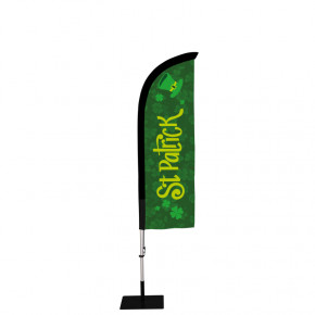 Beach flag Prêt à imprimer "Fête St Patrick" (kit avec platine carrée) 2,3 m - Modèle 2 MACAP