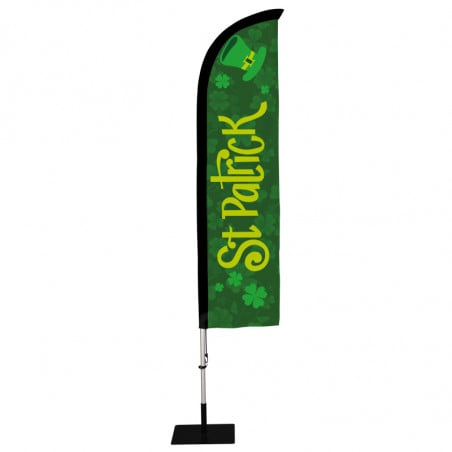 Beach flag Prêt à imprimer "Fête St Patrick" (kit avec platine carrée) 2,8 m - Modèle 2 MACAP