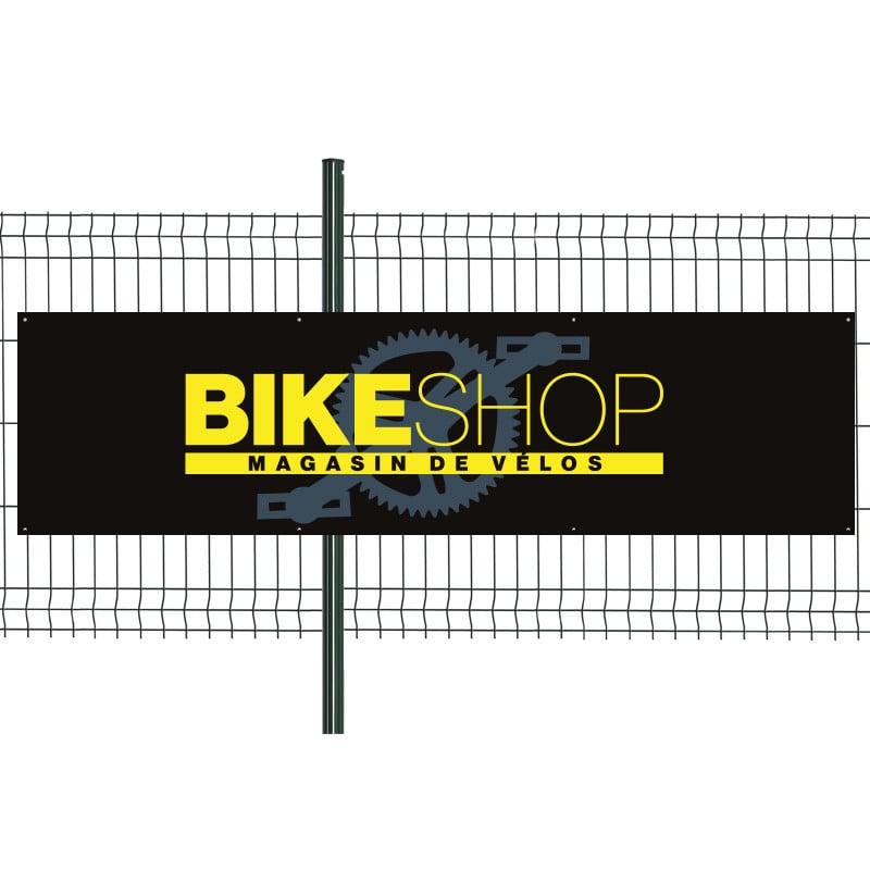 Banderole Prête à imprimer "Magasin de vélos" (fixation oeillets) 80x300 cm - Modèle 2 MACAP