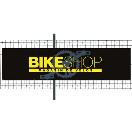 Banderole Prête à imprimer "Magasin de vélos" (fixation oeillets) 100x400 cm - Modèle 2 MACAP