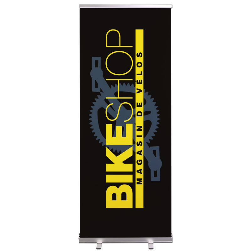 Roll-up Prêt à imprimer "Magasin de vélos" (avec housse de transport) 80x200 cm - Modèle 2 MACAP