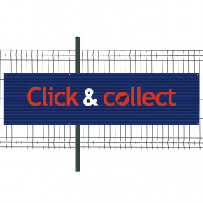 Banderole Prête à imprimer "Click & Collect"" (fixation oeillets) 80x300 cm - Modèle 1 MACAP
