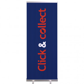Roll-up Prêt à imprimer "Click & Collect" (avec housse de transport) 80x200 cm - Modèle 1 MACAP