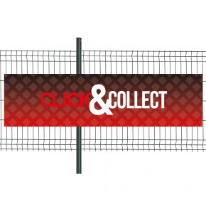 Banderole Prête à imprimer "Click & Collect"" (fixation oeillets) 80x300 cm - Modèle 2 MACAP