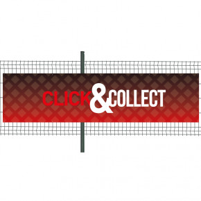 Banderole Prête à imprimer "Click & Collect" (fixation oeillets) 100x400 cm - Modèle 2 MACAP