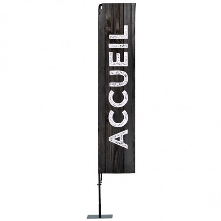Beach flag Prêt à imprimer "Accueil" (kit avec platine carrée) 3,5 m - Modèle 1 MACAP