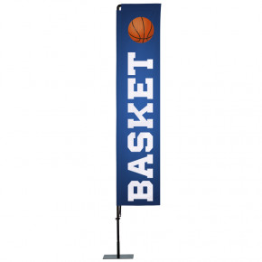 Beach flag Prêt à imprimer "Basket" (kit avec platine carrée) 3,5 m - Modèle 1 MACAP
