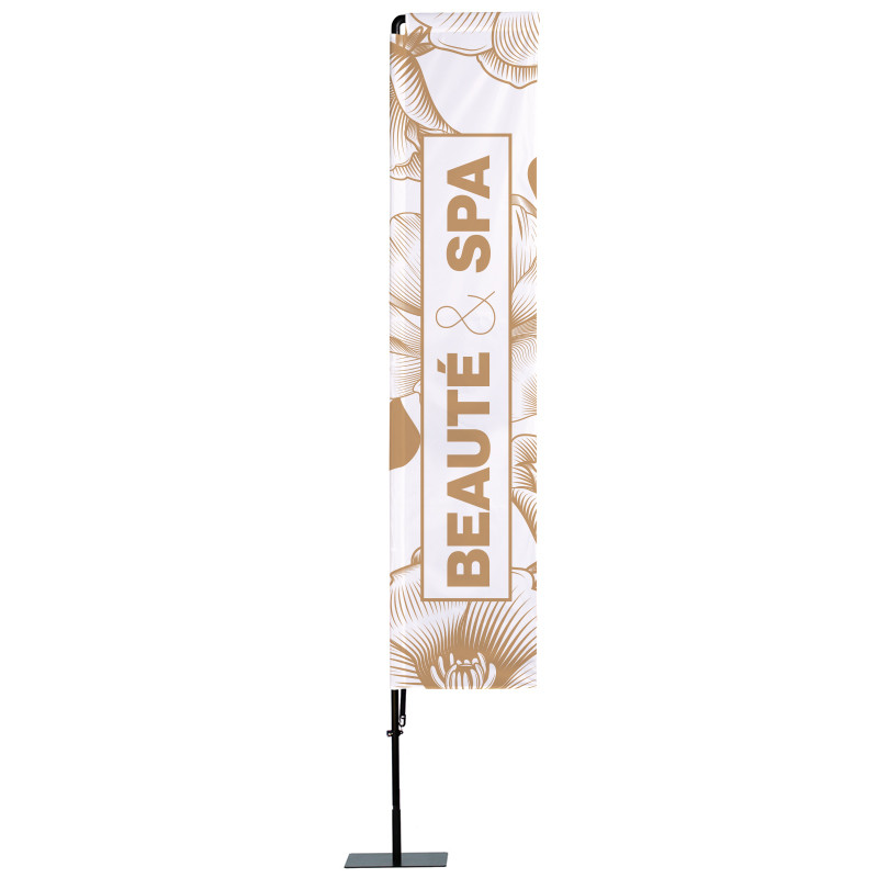 Beach flag Prêt à imprimer "Beauté & SPA" (kit avec platine carrée) 3,5 m - Modèle 2 MACAP