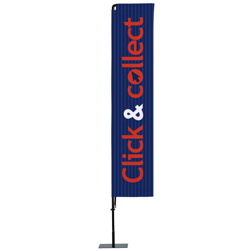 Beach flag Prêt à imprimer "Click & Collect" (kit avec platine carrée) 3,5 m - Modèle 1 MACAP