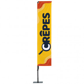 Beach flag Prêt à imprimer "Crêpes" (kit avec platine carrée) 3,5 m - Modèle 2 MACAP