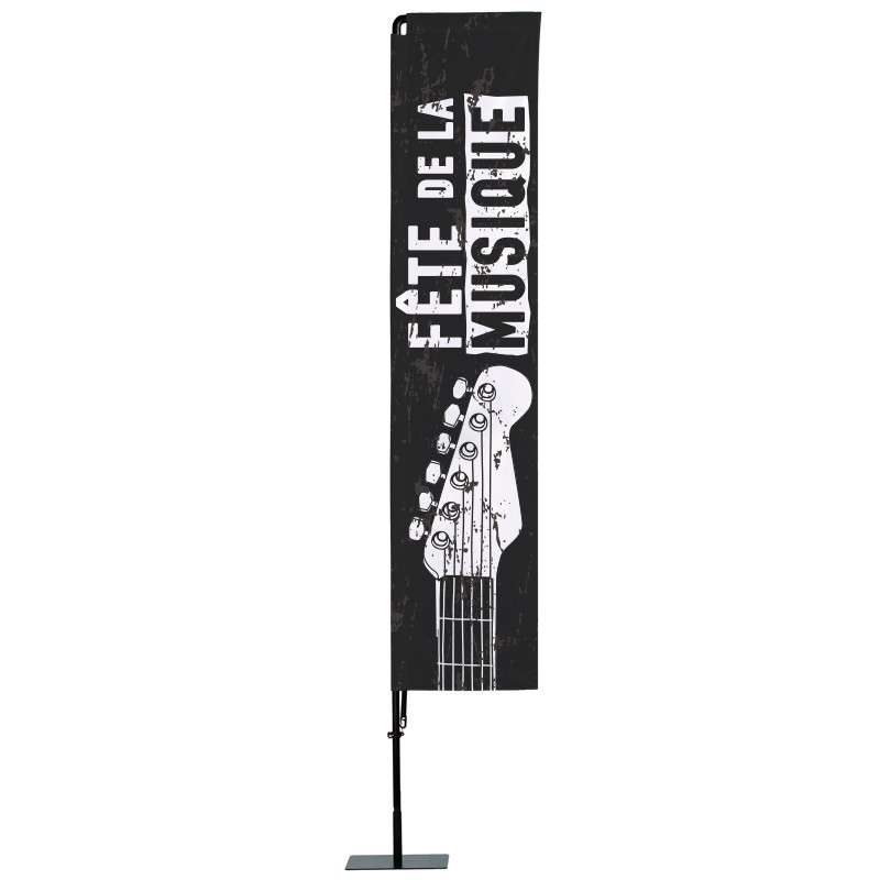 Beach flag Prêt à imprimer "Fête de la musique" (kit avec platine carrée) 3,5 m - Modèle 2 MACAP