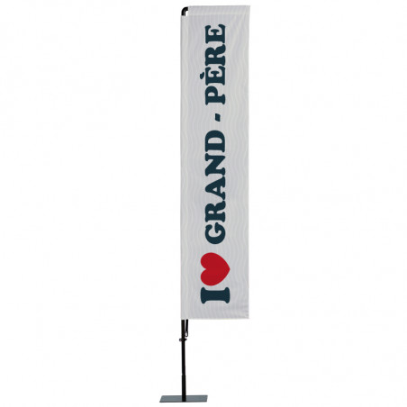 Beach flag Prêt à imprimer "Fête des grands-pères" (kit avec platine carrée) 3,5 m - Modèle 2 MACAP