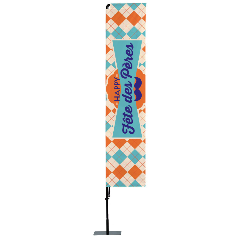 Beach flag Prêt à imprimer "Fête des pères" (kit avec platine carrée) 3,5 m - Modèle 1 MACAP