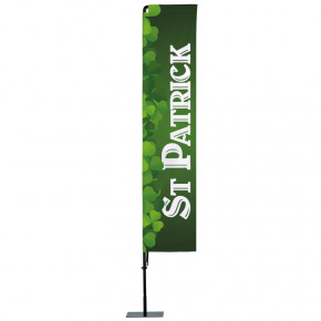 Beach flag Prêt à imprimer "Fête St Patrick" (kit avec platine carrée) 3,5 m - Modèle 1 MACAP