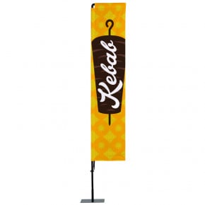 Beach flag Prêt à imprimer "Kebab" (kit avec platine carrée) 3,5 m - Modèle 1 MACAP