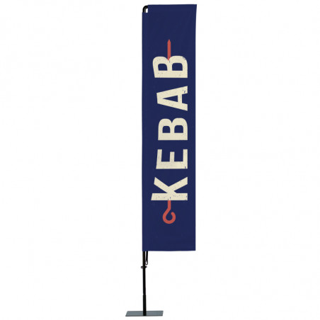 Beach flag Prêt à imprimer "Kebab" (kit avec platine carrée) 3,5 m - Modèle 2 MACAP